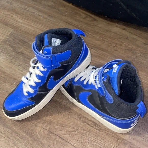 Nike Court Borough Mid 2 Boys Size 6Y/M 7.5W Blue Athletic Shoes Sneakers - Picture 4 of 8